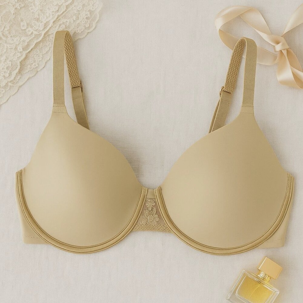 Vanity Fair Beauty Back Bra Size 36DD Nude Full Figure Minimizer Underwire
